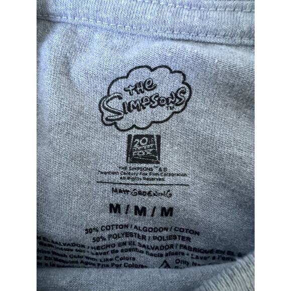 The Simpsons T Shirt Medium 20th Century Fox Matt Groening Long Sleeve Gray - Picture 5 of 5